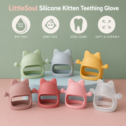 LittleSoul Silicone Kitten Teething Glove